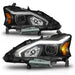 ANZO 13-15 Nissan Altima (w/o Factory HID Bulbs) Projector Headlights - w/ Light Bar Black Housing ANZO