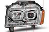 ANZO 05-07 Jeep Grand Cherokee Projector Headlights - w/ Light Bar Switchback Chrome Housing - Lights