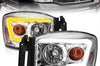 ANZO Anzo 06-09 Dodge RAM 1500/2500/3500 Headlights Chrome Housing/Clear Lens (w/Switchback Light Bars) - Lights