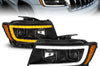 ANZO 11-13 Jeep Grand Cherokee (Factory Halogen Only) Projector Headlights w/Light Bar Swtchbk Black - Lights