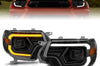 ANZO 12-15 Toyota Tacoma Projector Headlights - w/ Light Bar Switchback Black Housing - Lights