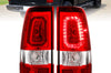 ANZO 1999-2002 Chevy Silverado 1500 LED Taillights Plank Style Chrome With Red/Clear Lens - Lights
