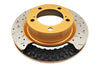 DBA 03-05 Evo 8/9 Front Drilled & Slotted 5000 Series 2 Piece Rotor Assembled w/ Gold Hat DBA