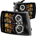 ANZO 2007-2013 Chevrolet Silverado 1500 Projector Headlights w/ Halo Black ANZO