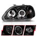 ANZO 1996-1998 Honda Civic Projector Headlights w/ Halo Black ANZO