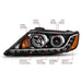 ANZO 2011-2013 Kia Sorento Projector Headlights w/ Halo Black (CCFL) ANZO