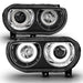 ANZO 2008-2014 Dodge Challenger Projector Headlights w/ Halo Black (CCFL) ANZO