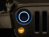 Raxiom 97-18 Jeep Wrangler TJ/JK Axial 7-Inch LED Headlights w/RGB Halo- Blk Hsng (Clear Lens) Raxiom