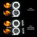 ANZO 2007-2013 Gmc Sierra 1500 Projector Headlights w/ Halo Black ANZO