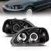 ANZO 1996-1998 Honda Civic Projector Headlights w/ Halo Black ANZO