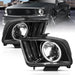 ANZO 2005-2009 Ford Mustang Crystal Headlights w/ Halo Black (CCFL) ANZO