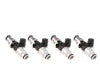 Injector Dynamics 1050X Injectors 14mm (Grey) Adaptor Top - (Silver) Bottom Adapter (Set of 4) - Fuel Delivery