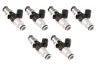 Injector Dynamics 1050X Injectors 14mm (Grey) Adaptor Top - (Silver) Bottom Adapter (Set of 6) - Fuel Delivery