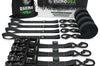 Rhino USA Heavy Duty Ratchet Tie-Down 4-Pack Black 1.6In X 15Ft - Truck Bed Accessories