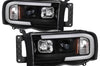 SPYDER Spyder 02-05 Dodge Ram 1500 Light Bar Projector Headlights - Black (PRO-YD-DR02V2-LB-BK) - Lights
