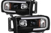 SPYDER Spyder 02-05 Dodge Ram 1500 Light Bar Projector Headlights - Black (PRO-YD-DR02V2-LB-BK) - Lights