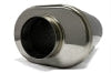Stainless Bros 3.5in x 12.0in OAL SS304 Oval Muffler - Polished - Exhaust Mufflers & Tips