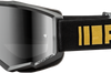 Fly Racing Zone Goggle Silver/blue W/ Dark Blue Mirror/smoke Lens - Black/Gold - Gear