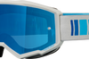 Fly Racing Zone Goggle Silver/blue W/ Dark Blue Mirror/smoke Lens - Silver/Blue - Gear