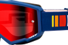 Fly Racing Zone Goggle Silver/blue W/ Dark Blue Mirror/smoke Lens - Navy/White - Gear